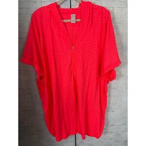 LIVI Womens Hoodie  jersey knit lightweight quarter zip preppy spring  plus Size